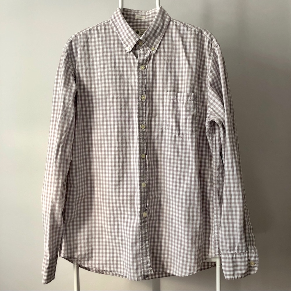 JCrew Secret Wash Shirt - Gray & White Gingham